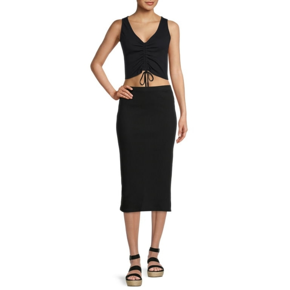 Time and Tru Women's Knit Midi Skirt - Picture 5 of 10